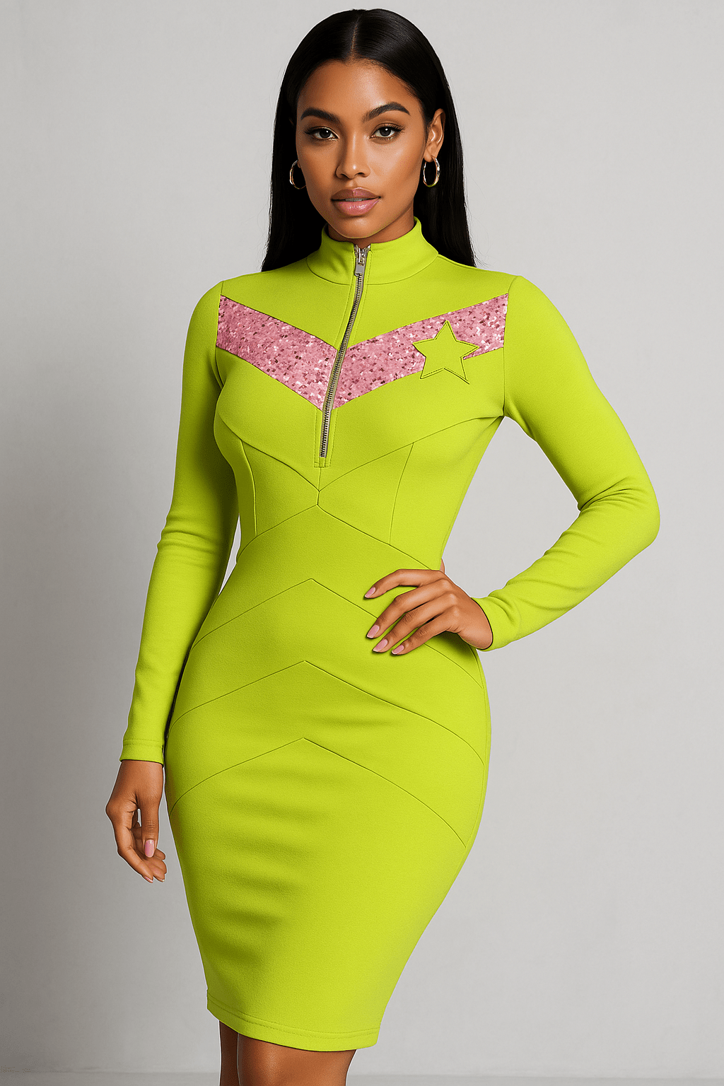 Neon Spark 'Green Designer Bodycon Dress' | StarStruck Official Neon Spark 'Green Designer Bodycon Dress' | StarStruck Official