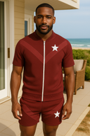 Velocity 'Cardinal Red' Tracksuit Short Set