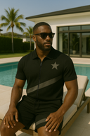 Cosmos 'Black' Short Sleeve Shorts Set