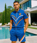 Azure Pulse 'Royal Blue & Orange' Tracksuit - StarStruck Official