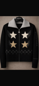 Dark Mood - 'Black And Multicolor' Designer Cardigan - StarStruck Official