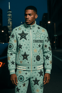 Galaxy Fusion 'Sage Green & Multi - Star' Tracksuit - StarStruck Official