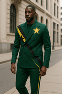 Galaxy Luxe ‘Green and Yellow Designer Suit’ - Luxury Men's Formal Set - StarStruck Official