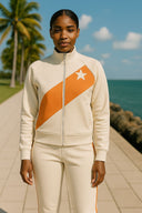 Solar Crest 'Ivory & Tangerine' Tracksuit - StarStruck Official