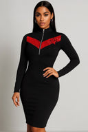 Verta Mode “Redline Voltage” Designer Bodycon Dress - StarStruck Official
